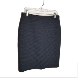 J. Crew Pencil Straight Skirt Women's Size 8 Navy Blue Textured Back Zip